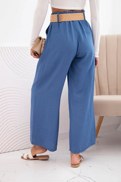 Дамски вискозен панталон с декоративен колан ART9806-3