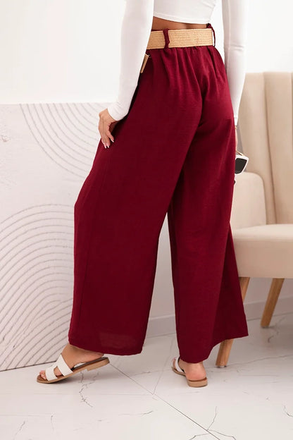 Дамски вискозен панталон с декоративен колан ART9806-3