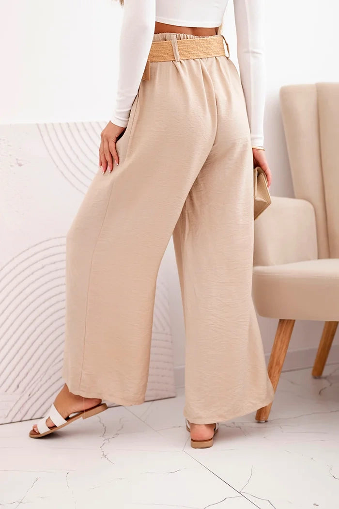 Дамски вискозен панталон с декоративен колан ART9806-3