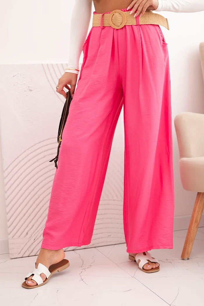 Дамски вискозен панталон с декоративен колан ART9806-3