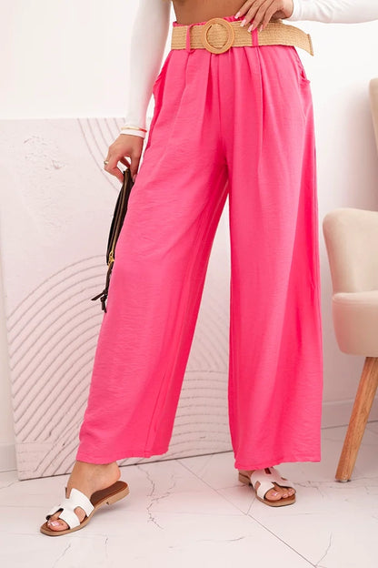 Дамски вискозен панталон с декоративен колан ART9806-3