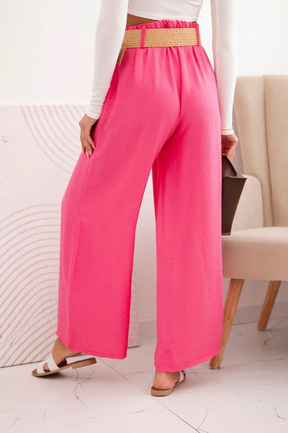 Дамски вискозен панталон с декоративен колан ART9806-3