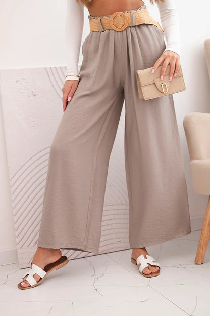 Дамски вискозен панталон с декоративен колан ART9806-3