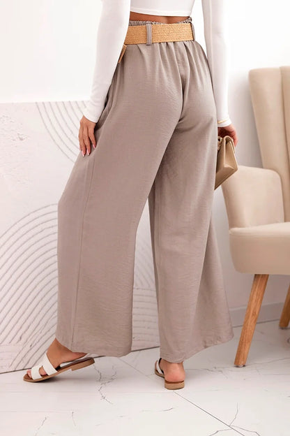 Дамски вискозен панталон с декоративен колан ART9806-3