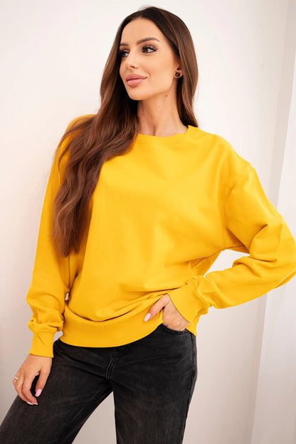 Дамски основен памучен суитшърт с кръгло деколте HIT3