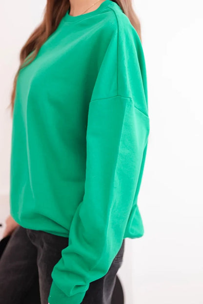 Дамски основен памучен суитшърт с кръгло деколте HIT3