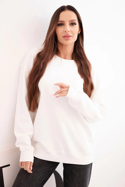 Дамски основен памучен суитшърт с кръгло деколте HIT3