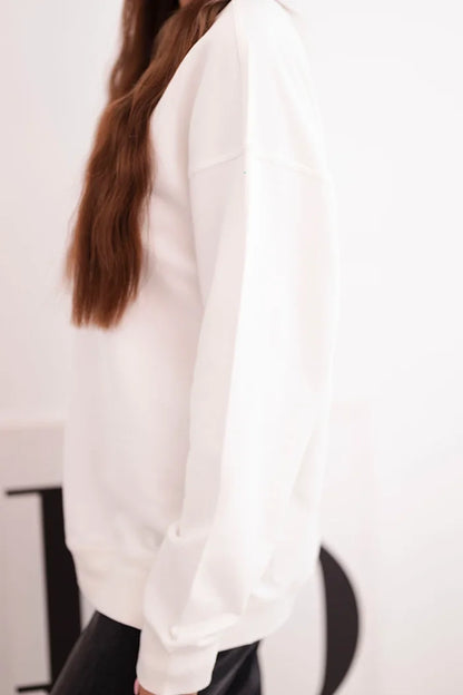 Дамски основен памучен суитшърт с кръгло деколте HIT3