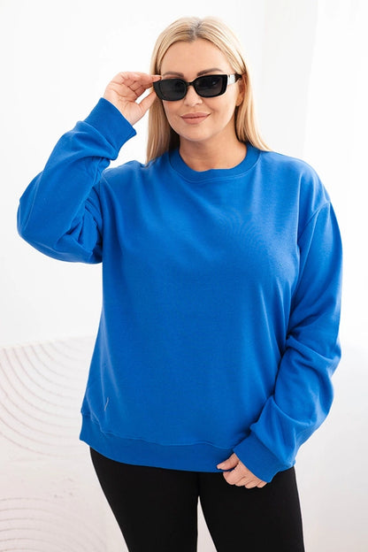 Дамски суитшърт с кръгло деколте, голям размер, памучен HIT4