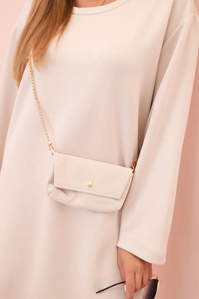 Дамска рокля от вискоза с големи размери и чанта с верижка IT85