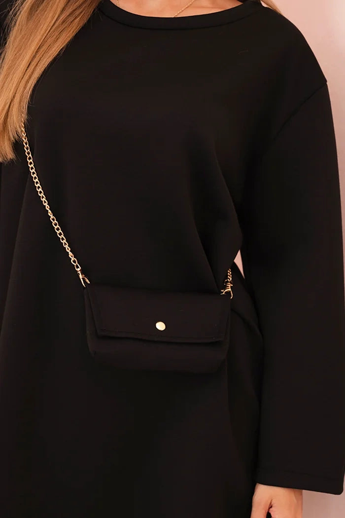 Дамска рокля от вискоза с големи размери и чанта с верижка IT85