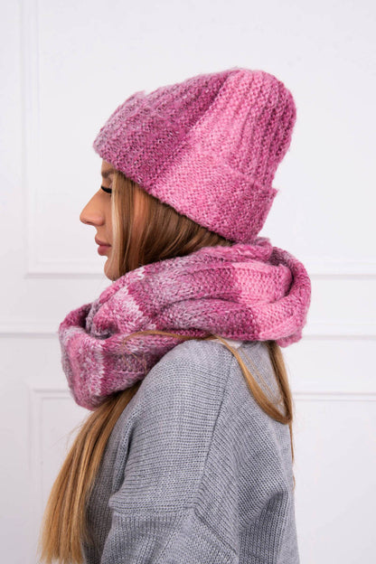 Дамски мохерен комплект от шапка с шал K208