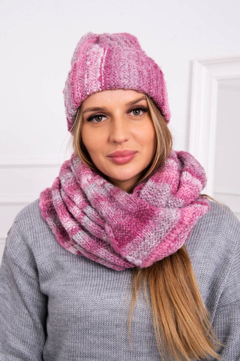 Дамски мохерен комплект от шапка с шал K208