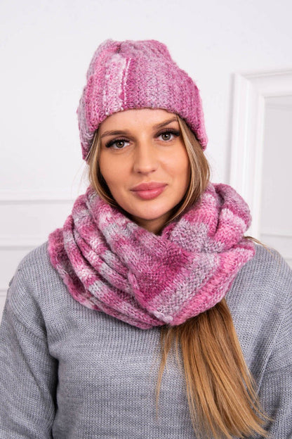 Дамски мохерен комплект от шапка с шал K208