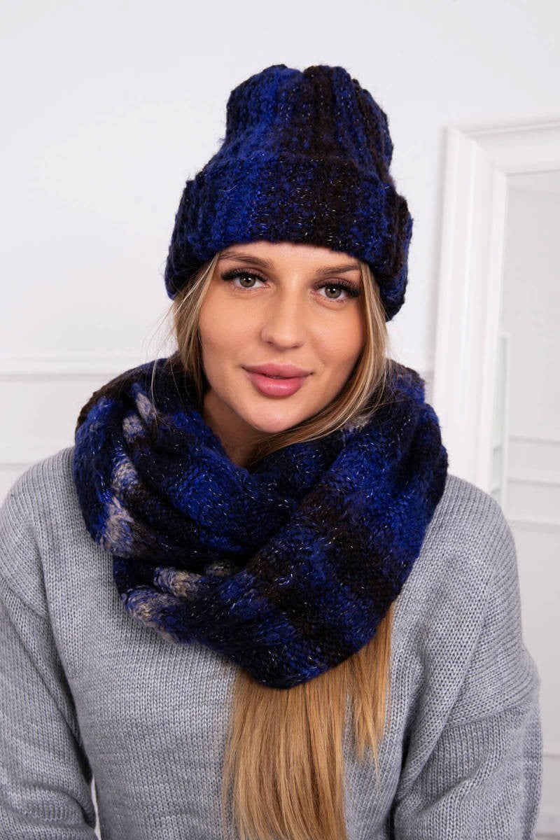 Дамски мохерен комплект от шапка с шал K208