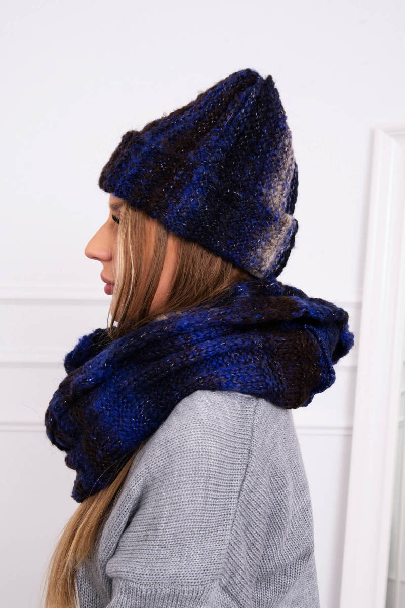 Дамски мохерен комплект от шапка с шал K208