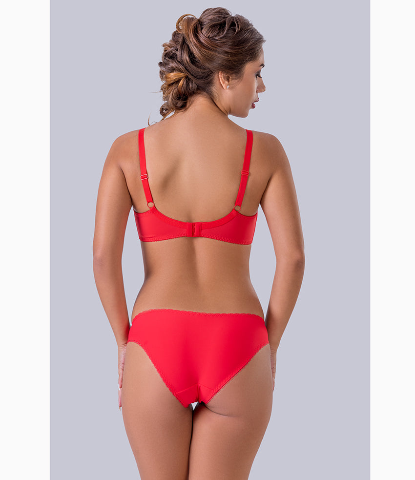 Червен дантелен сутиен с меки чаши и банели Lola Soft