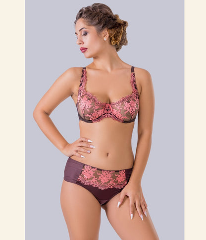 Кафяв дантелен боксер Odette String-Shorts