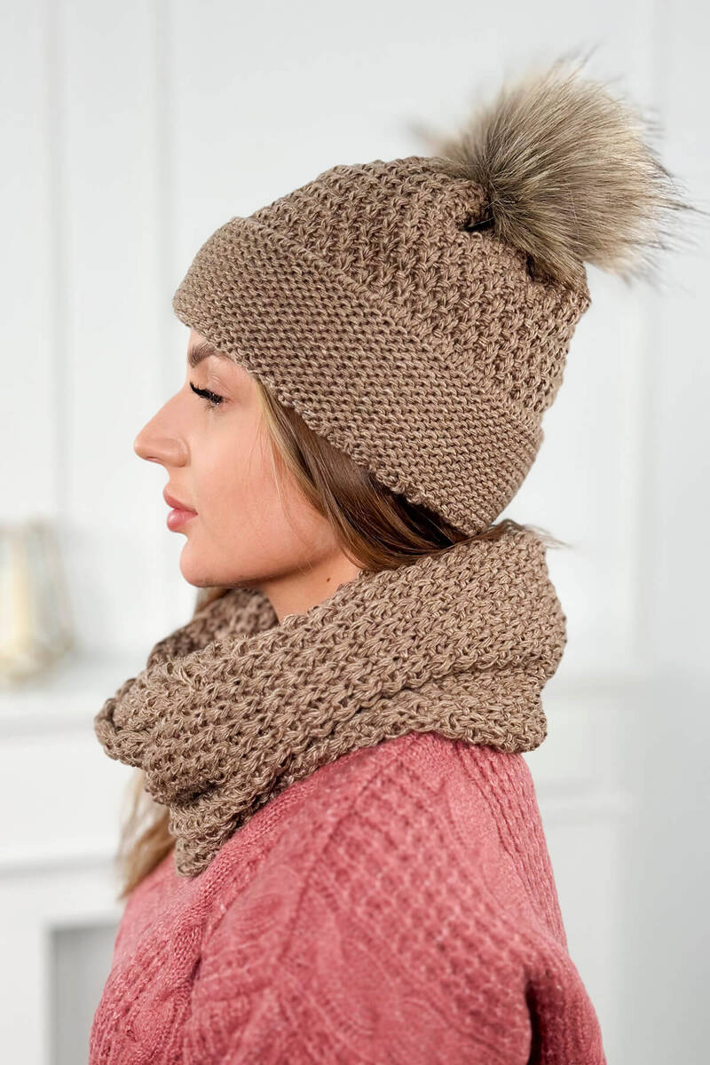 Дамски комплект от шапка с шал PLK2