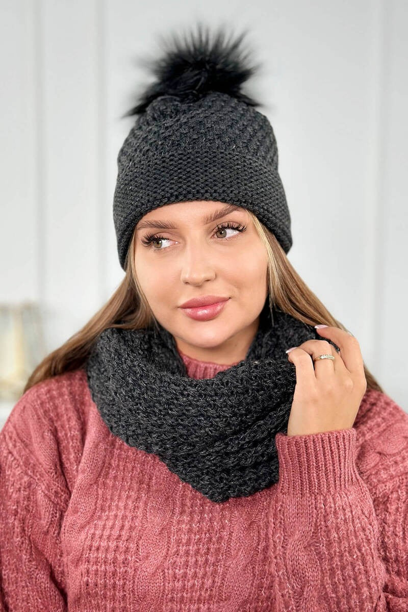 Дамски комплект от шапка с шал PLK2