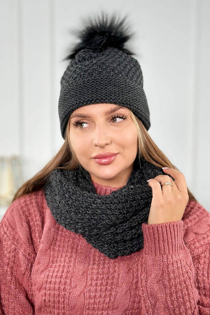 Дамски комплект от шапка с шал PLK2