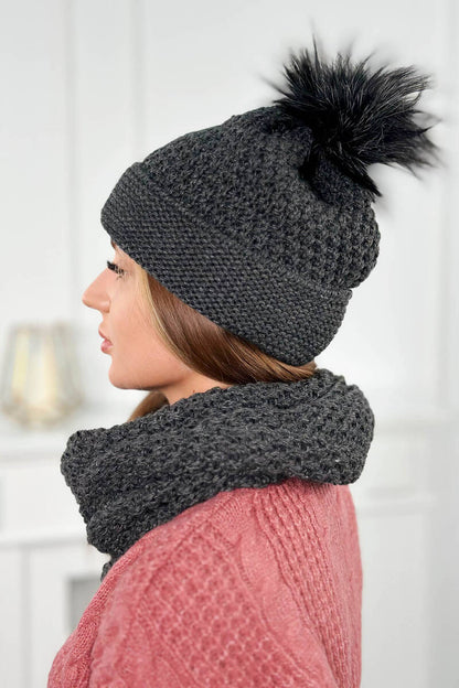 Дамски комплект от шапка с шал PLK2