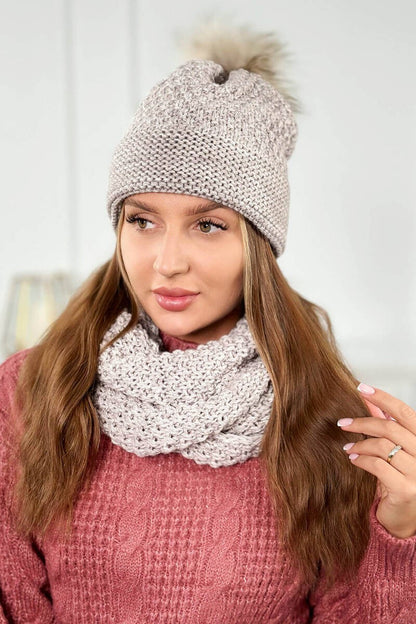 Дамски комплект от шапка с шал PLK2