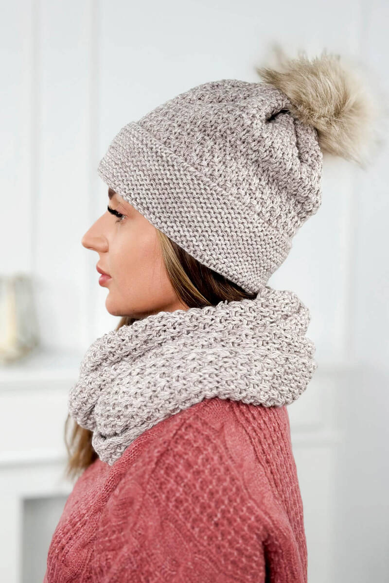 Дамски комплект от шапка с шал PLK2