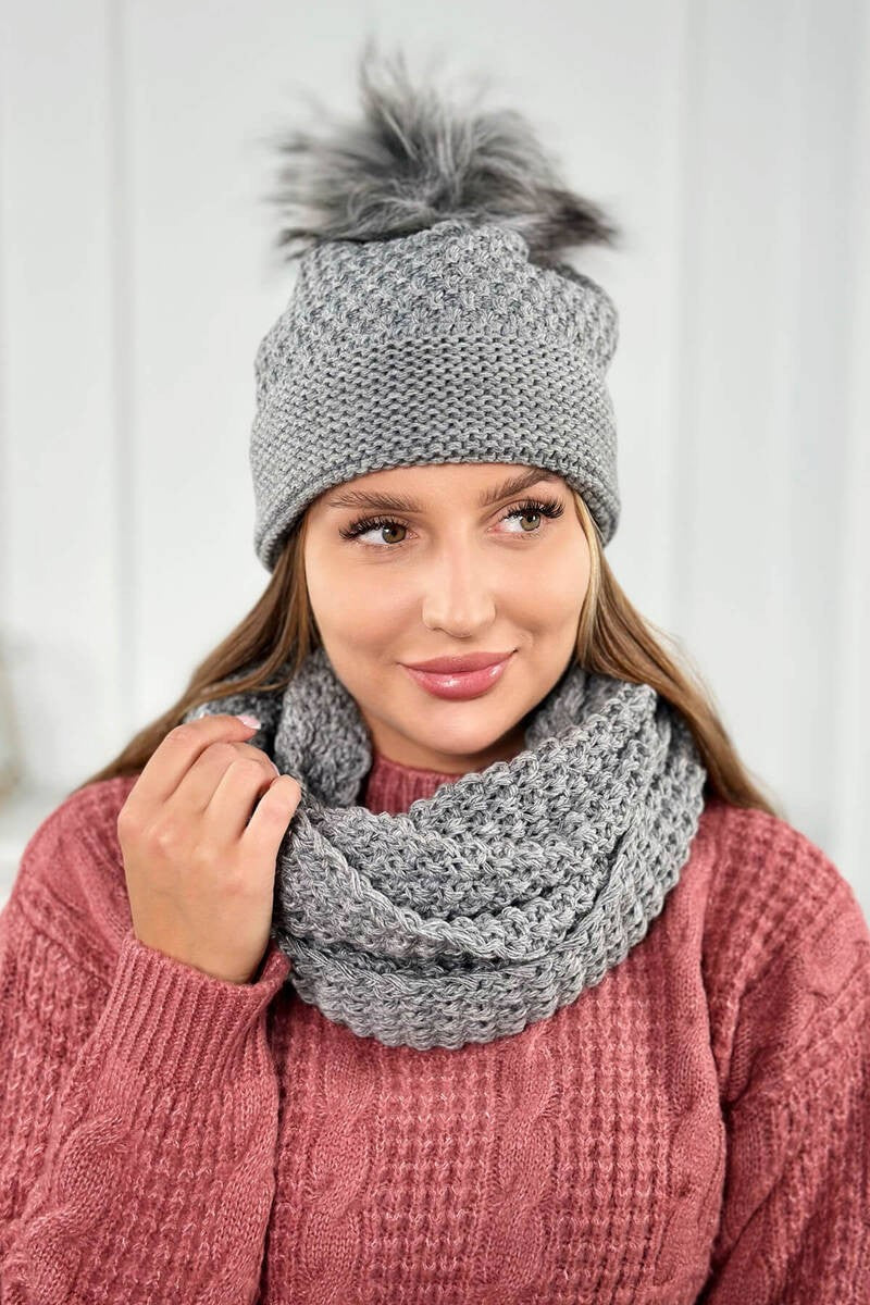 Дамски комплект от шапка с шал PLK2