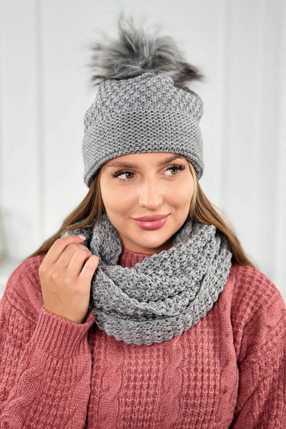 Дамски комплект от шапка с шал PLK2