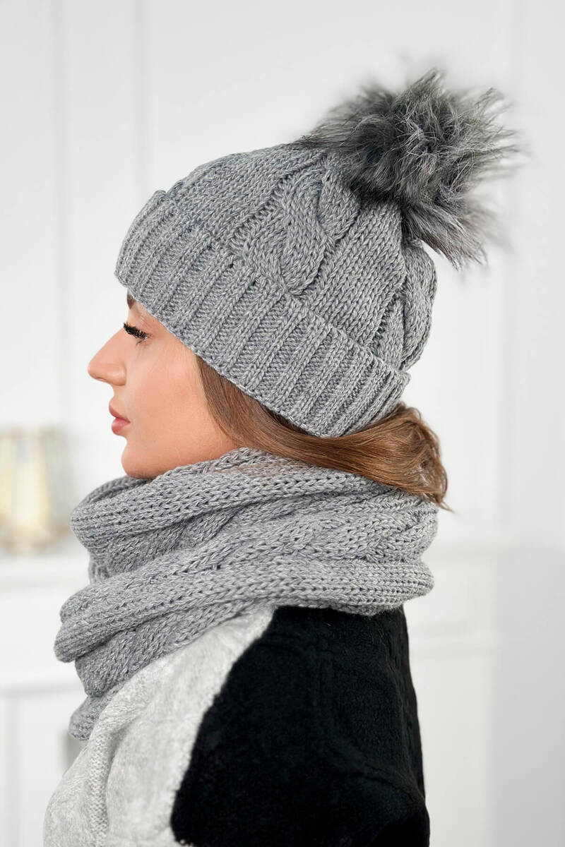 Дамски комплект от шапка с шал PLK3