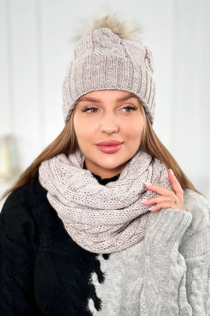 Дамски комплект от шапка с шал PLK3