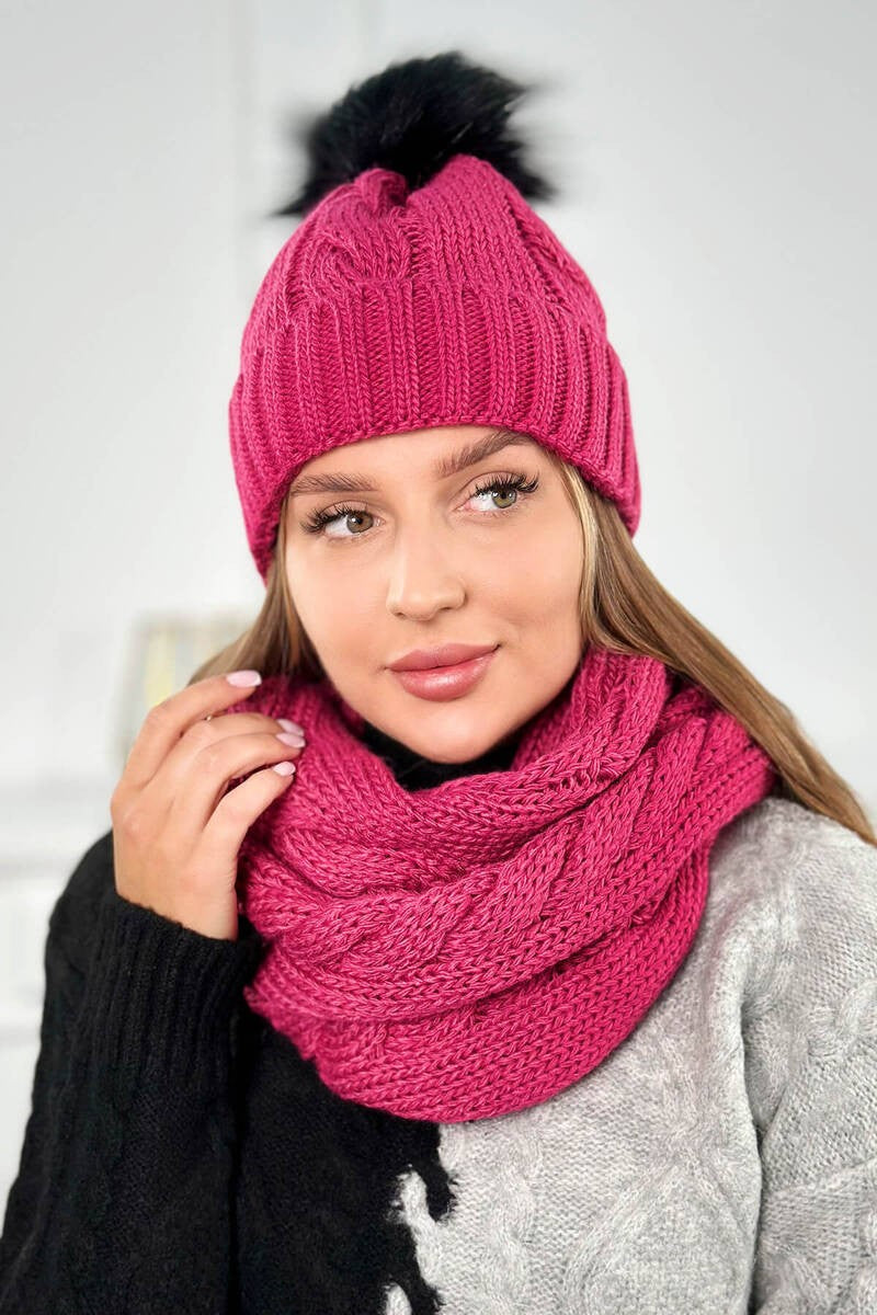 Дамски комплект от шапка с шал PLK3