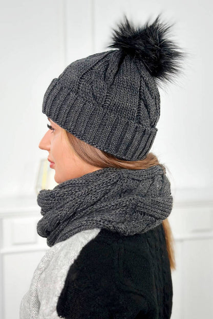 Дамски комплект от шапка с шал PLK3