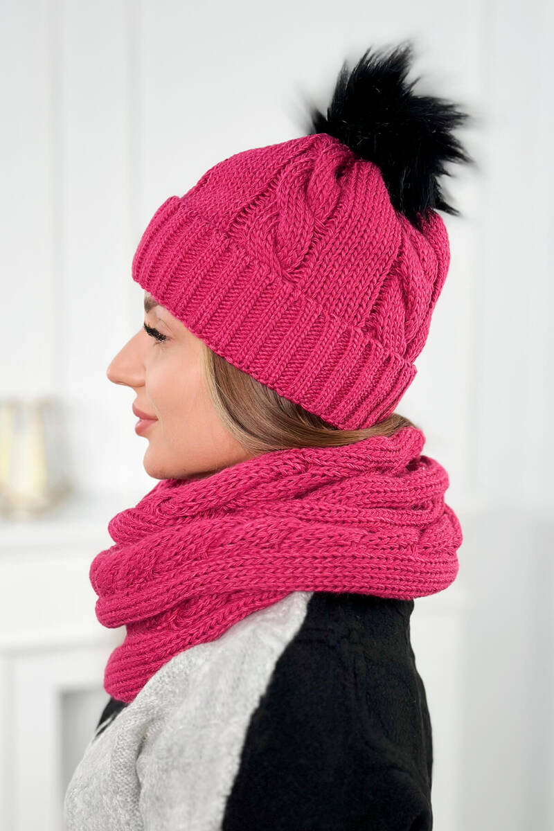 Дамски комплект от шапка с шал PLK3