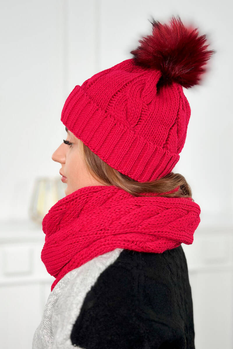 Дамски комплект от шапка с шал PLK3