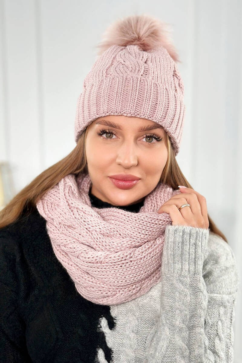 Дамски комплект от шапка с шал PLK3