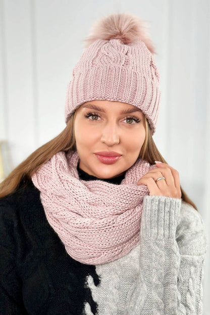 Дамски комплект от шапка с шал PLK3