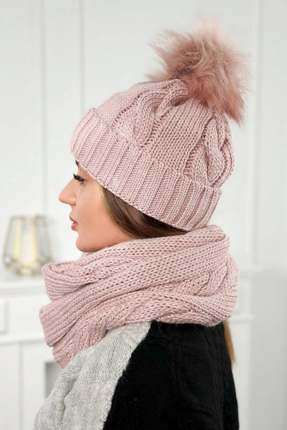 Дамски комплект от шапка с шал PLK3