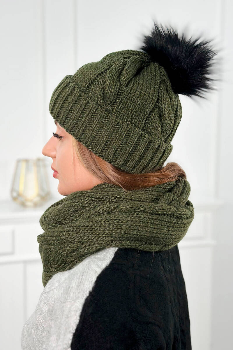 Дамски комплект от шапка с шал PLK3