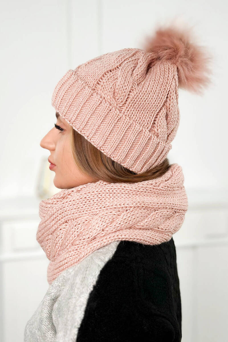 Дамски комплект от шапка с шал PLK3