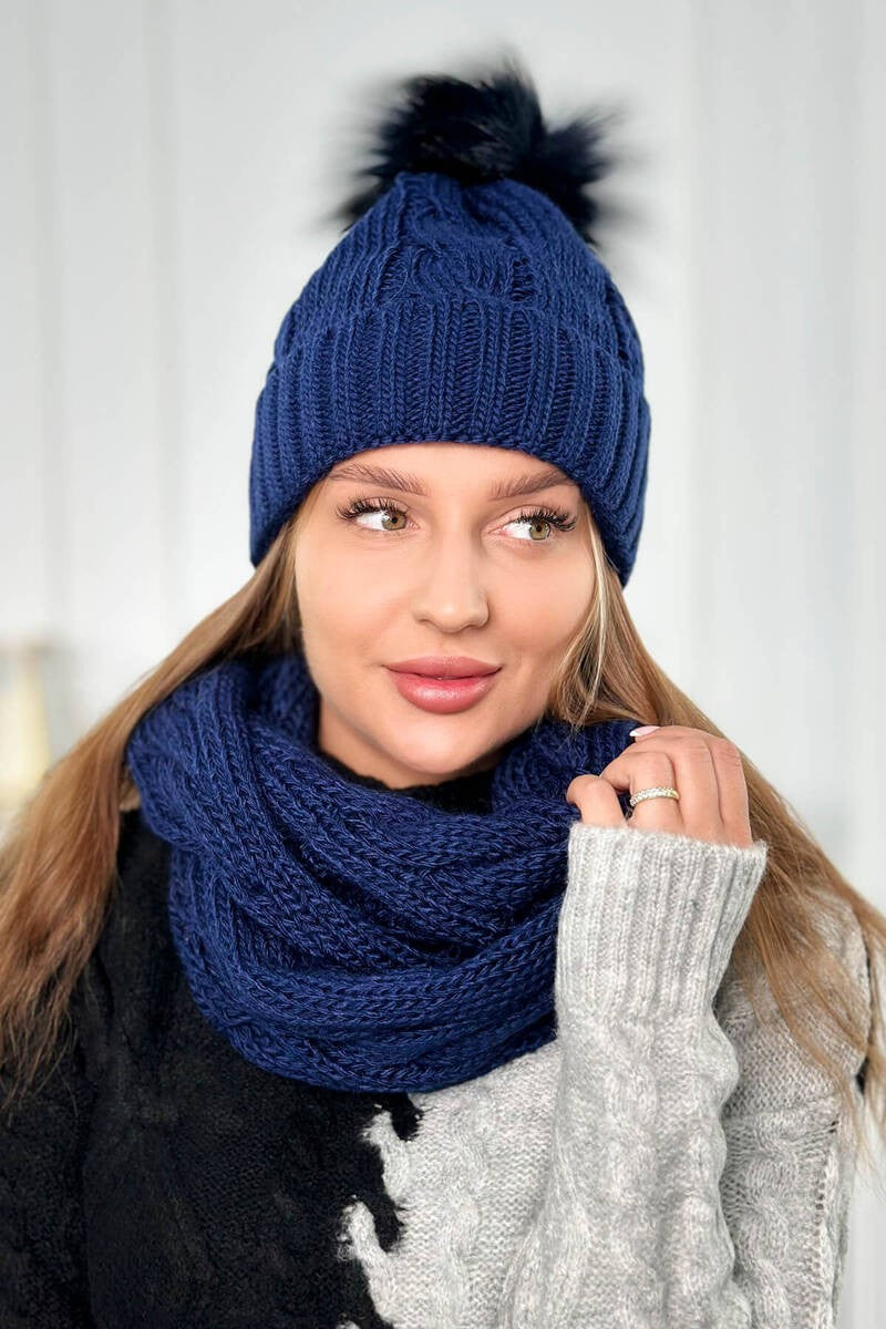 Дамски комплект от шапка с шал PLK3