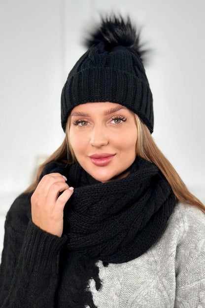 Дамски комплект от шапка с шал PLK3