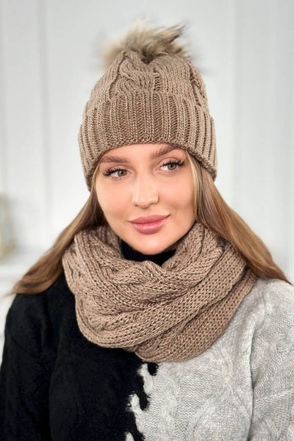 Дамски комплект от шапка с шал PLK3