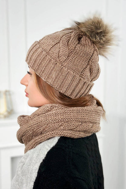 Дамски комплект от шапка с шал PLK3