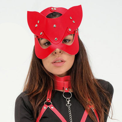 Кожена харнес маска с регулиране AA-006