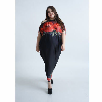 Дълга черна лятна рокля Атина