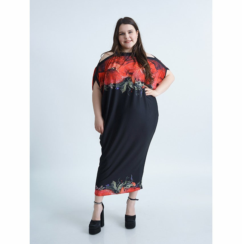 Дълга черна лятна рокля Атина