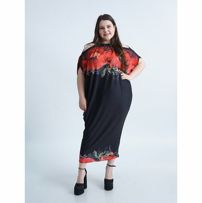 Дълга черна лятна рокля Атина