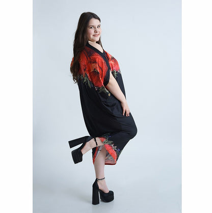 Дълга черна лятна рокля Атина